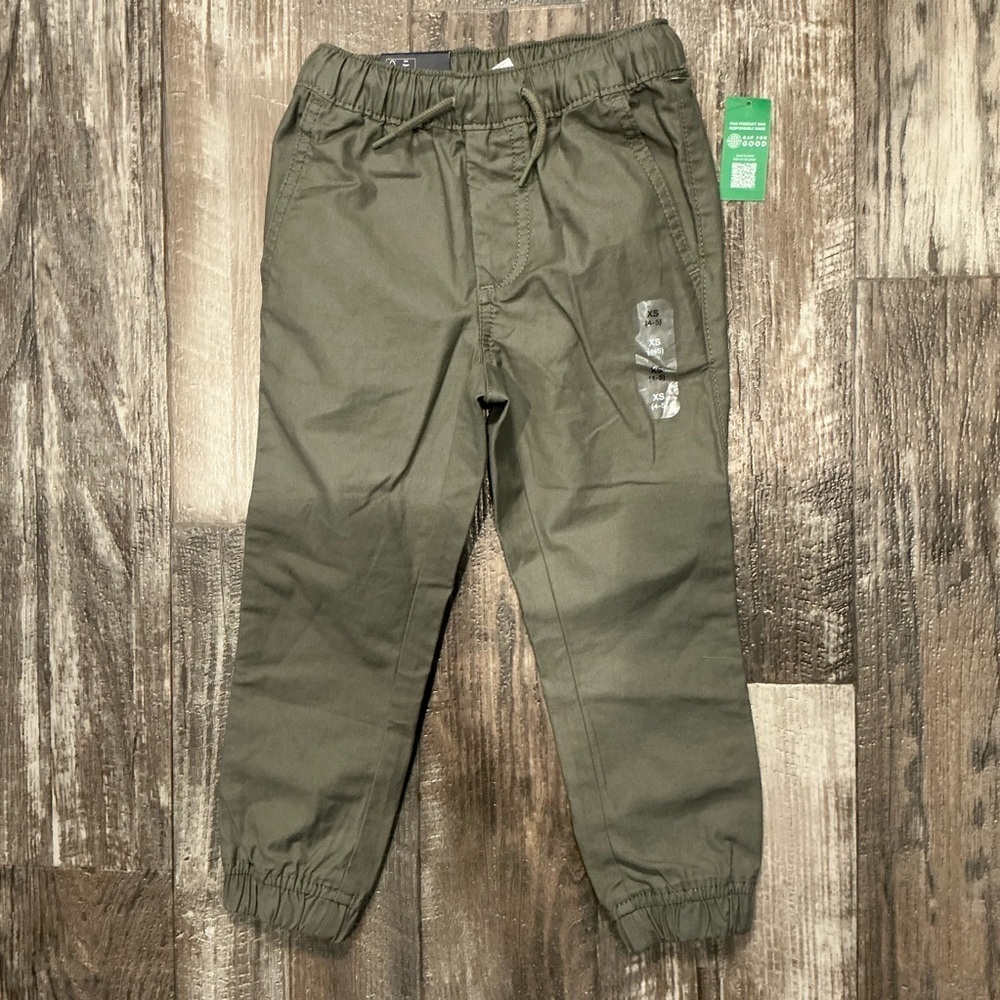Olive Green Kids Cargo Pants Size XS (4-5)